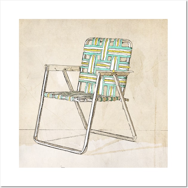 Digital Retro Relic Classic Lawnchair Sodaartstudio Wall Art by SodaArtStudio